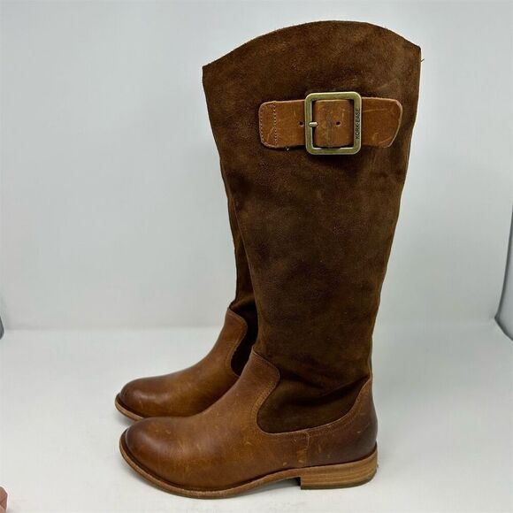 Kork-Ease Women's Brown Leather Tall Riding Boots Size 6 Knee High with Buckle - Picture 7 of 16